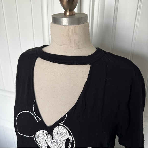 Black Mickey Mouse Cut Out Shirt - Picture 3 of 6